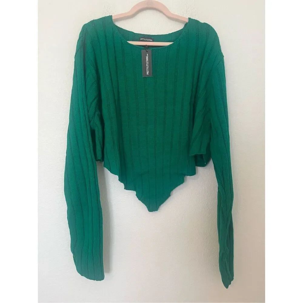 PrettyLittleThing Asymmetrical Sweater NEW NWT